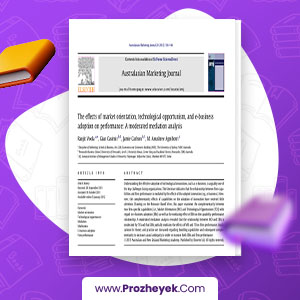 معرفی و دانلود PDF مقاله اثرات بازارگرایی و پذیرش کسب و کار الکترونیکی بر عملکرد جامی کارلسون 11 صفحه پی دی اف